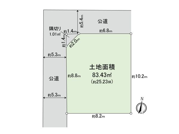 杉並区今川3丁目 土地 2区画 区画図