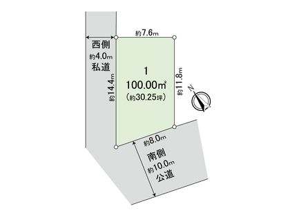 杉並区宮前2丁目 土地 1区画 区画図