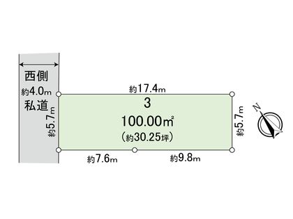 杉並区宮前2丁目 土地 3区画 区画図