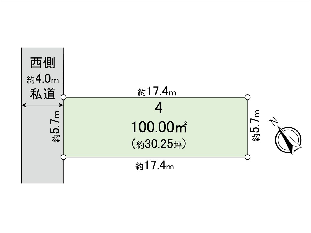 杉並区宮前2丁目 土地 4区画 区画図 区画図