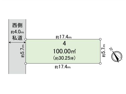 杉並区宮前2丁目 土地 4区画 区画図
