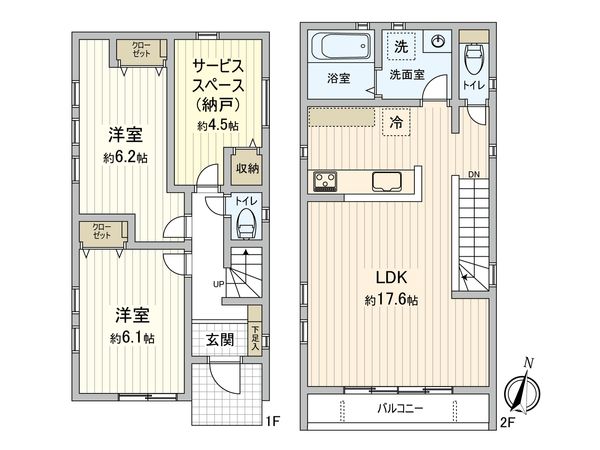 杉並区上井草3丁目 土地 1区画 建物プラン例 (間取り図)