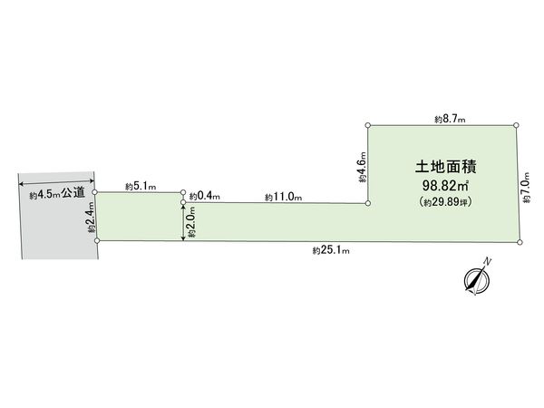 杉並区南荻窪1丁目 土地 B区画 区画図