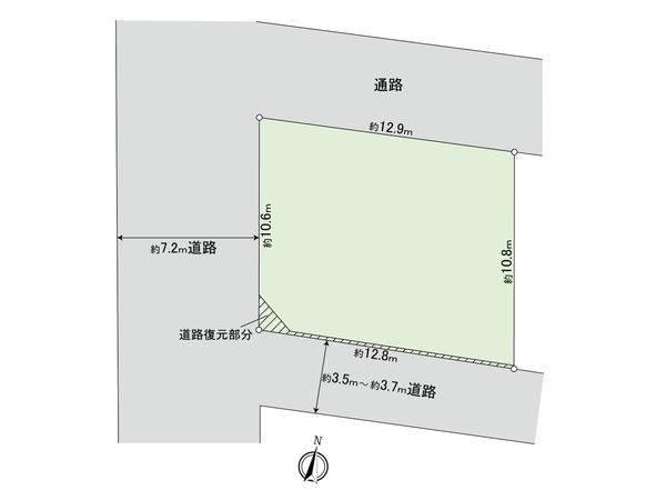 杉並区今川2丁目 土地 区画図 杉並区今川2丁目 土地 区画図