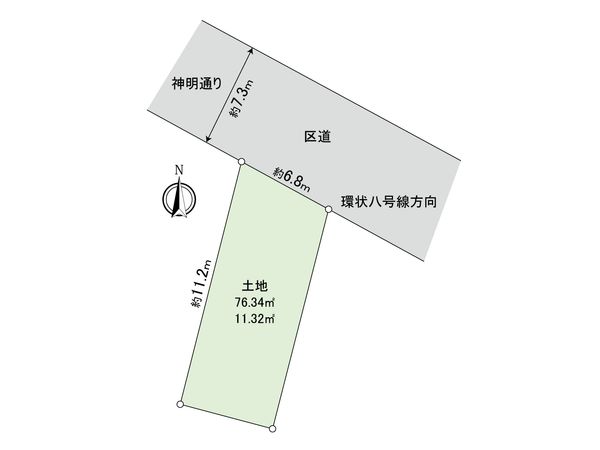 杉並区宮前2丁目 土地 区画図 杉並区宮前2丁目 土地 区画図