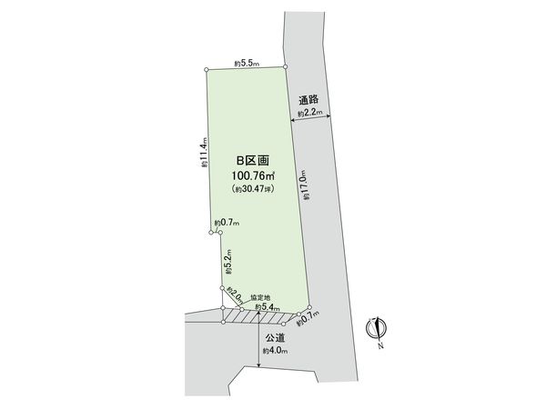 杉並区荻窪3丁目 土地 B区画 区画図 杉並区荻窪3丁目 土地 B区画 区画図