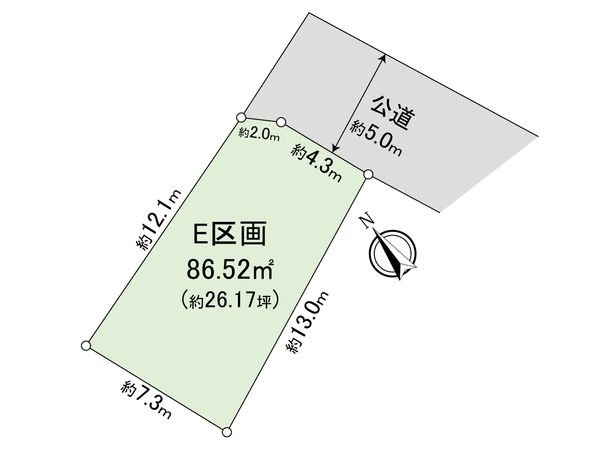 中野区鷺宮5丁目 土地 E区画 区画図 中野区鷺宮5丁目 土地 E区画 区画図