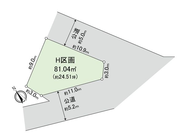 中野区鷺宮5丁目 土地 H区画 区画図 中野区鷺宮5丁目 土地 H区画 区画図