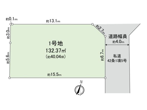 杉並区善福寺4丁目 土地 1号地 区画図 杉並区善福寺4丁目 土地 1号地 区画図
