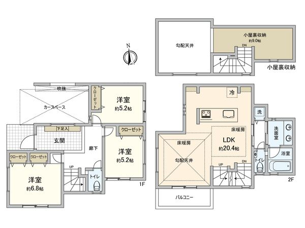 杉並区宮前1丁目 新築戸建 間取図(平面図)
