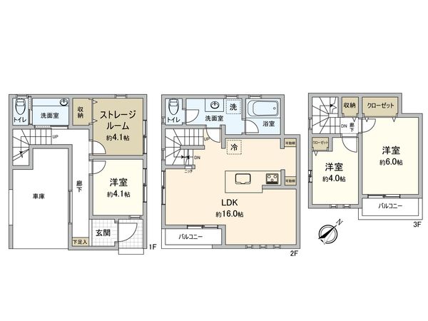 葛飾区新小岩1丁目 新築戸建 間取図(平面図)