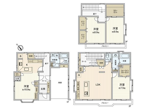 杉並区成田東4丁目 戸建 間取図(平面図) 杉並区成田東4丁目 戸建 間取図(平面図)