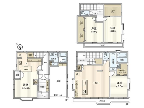 杉並区成田東4丁目 戸建 間取図(平面図) 杉並区成田東4丁目 戸建 間取図(平面図)