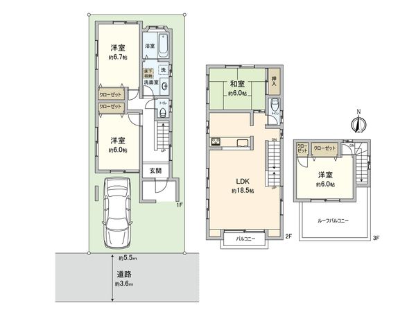 中野区野方6丁目 戸建 間取図(平面図) 中野区野方6丁目 戸建 間取図(平面図)