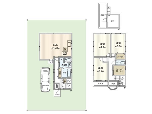 杉並区西荻北5丁目 戸建 間取図(平面図) 間取図(平面図)