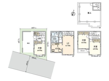 杉並区荻窪1丁目 戸建 間取図(平面図)