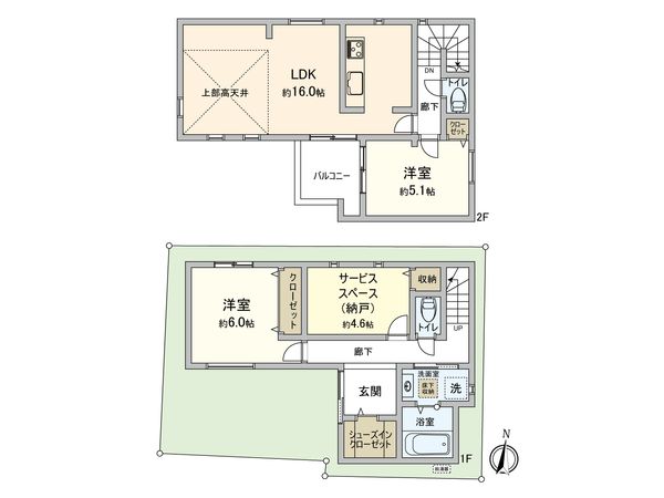 杉並区桃井1丁目 新築戸建 1号棟 間取図(平面図)