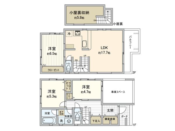 杉並区井草1丁目 新築戸建 間取図(平面図) 間取図(平面図)