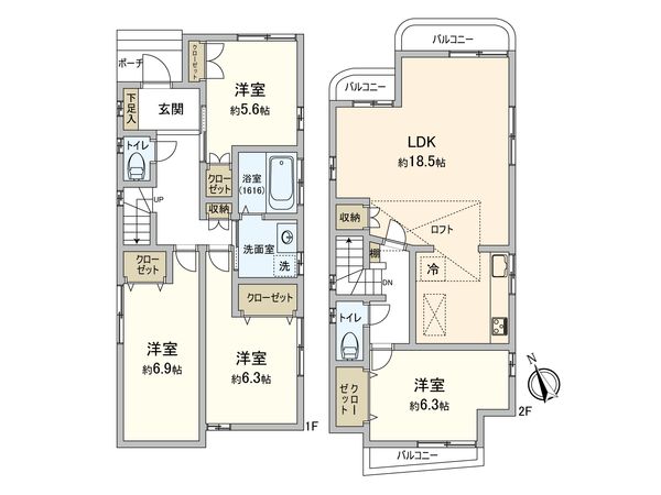 杉並区南荻窪2丁目 戸建 間取図(平面図) 杉並区南荻窪2丁目 戸建 間取図(平面図)