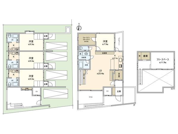 中野区鷺宮1丁目 賃貸併用住宅 間取図(平面図) 中野区鷺宮1丁目 賃貸併用住宅 間取図(平面図)