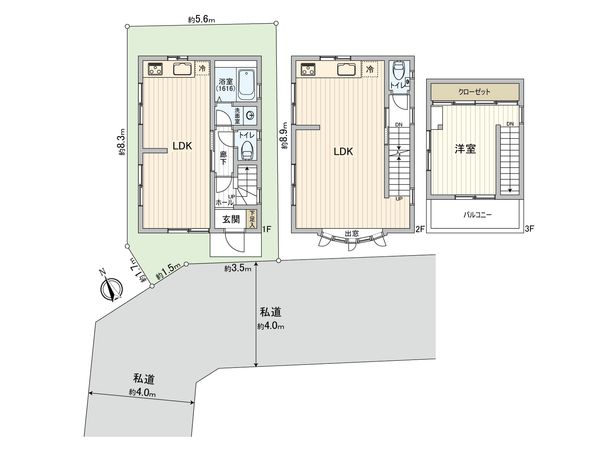 杉並区天沼3丁目 戸建 間取図(平面図)