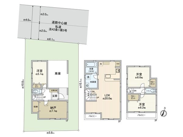 足立区西新井6丁目 新築戸建 D号棟 間取図(平面図) 足立区西新井6丁目 新築戸建 D号棟 間取図(平面図)