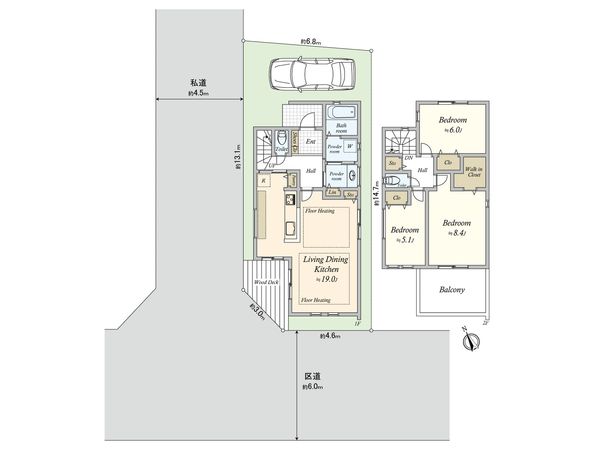 杉並区宮前2丁目 新築戸建 間取図(平面図)
