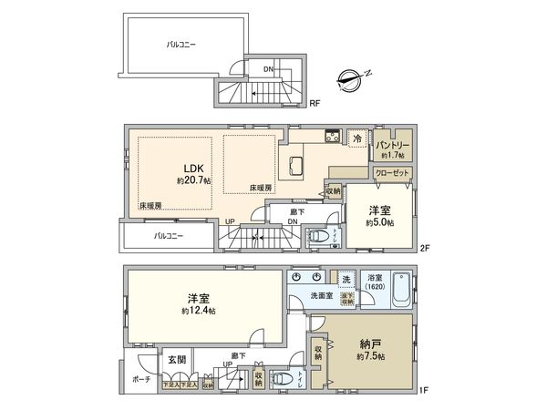 杉並区宮前4丁目 新築戸建 A号棟 間取図(平面図) 杉並区宮前4丁目 新築戸建 A号棟 間取図(平面図)