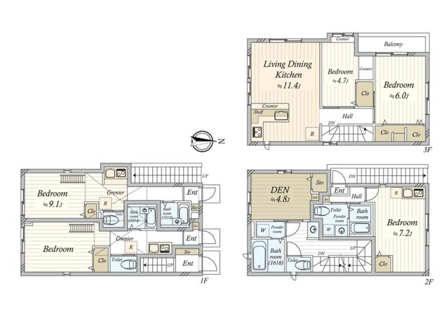 杉並区南荻窪3丁目 賃貸併用住宅 間取図(平面図)