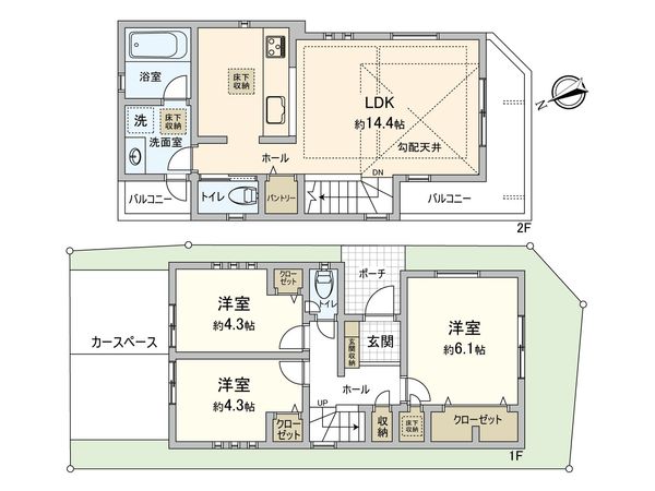 杉並区西荻北4丁目 新築戸建 3号棟 間取図(平面図)
