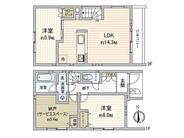 杉並区下井草3丁目 戸建 間取図(平面図) 杉並区下井草3丁目 戸建 間取図(平面図)