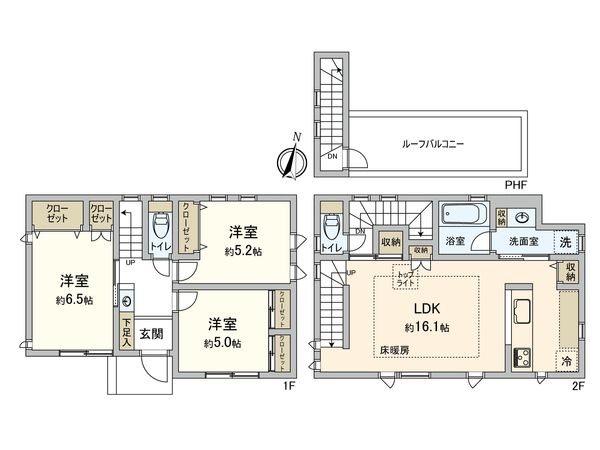 中野区白鷺2丁目 新築戸建 間取図(平面図)