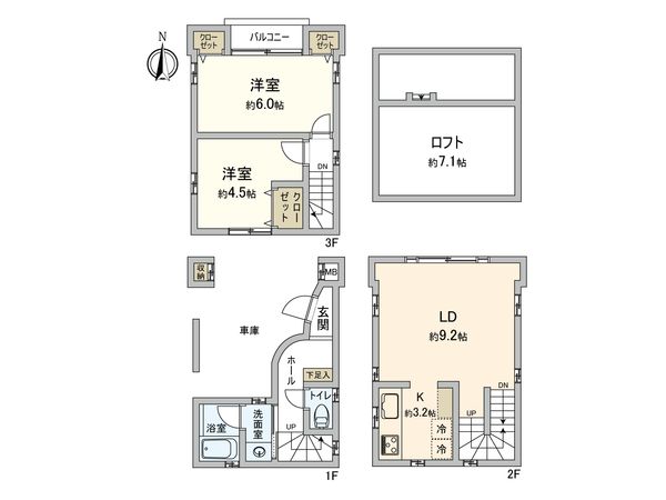 杉並区天沼1丁目 戸建 間取図(平面図) 杉並区天沼1丁目 戸建 間取図(平面図)