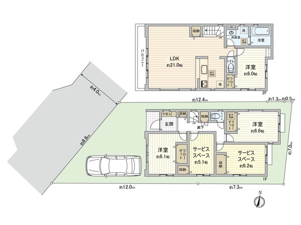 杉並区成田東1丁目 新築戸建 間取図(平面図) 杉並区成田東1丁目 新築戸建 間取図(平面図)