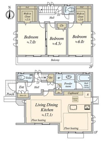 杉並区下井草4丁目 戸建 間取図(平面図) 杉並区下井草4丁目 戸建 間取図(平面図)
