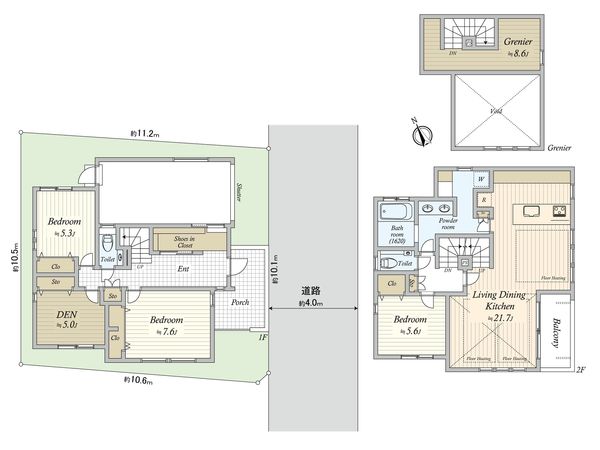 杉並区宮前4丁目 新築戸建 間取図(平面図) 杉並区宮前4丁目 新築戸建 間取図(平面図)