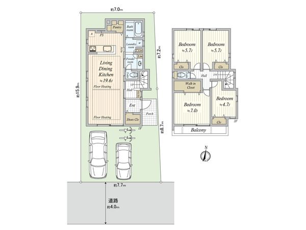 杉並区荻窪3丁目 新築戸建 間取図(平面図) 杉並区荻窪3丁目 新築戸建 間取図(平面図)