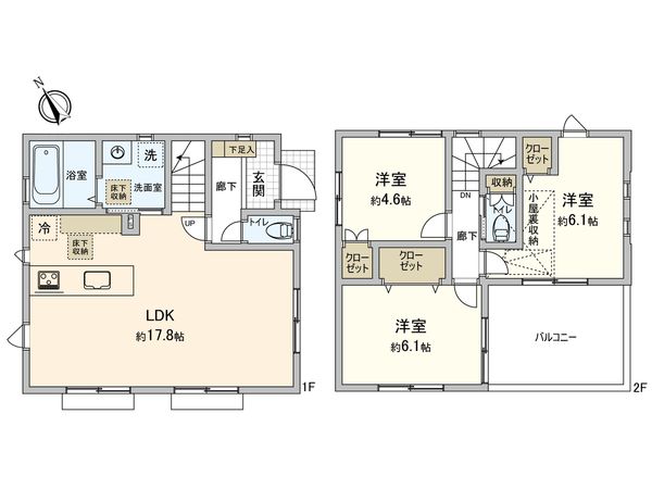 杉並区上荻3丁目 新築戸建 間取図(平面図) 杉並区上荻3丁目 新築戸建 間取図(平面図)