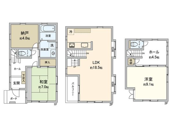 杉並区阿佐谷北1丁目 戸建 間取図(平面図) 杉並区阿佐谷北1丁目 戸建 間取図(平面図)