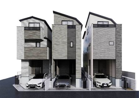 中野区丸山1丁目 新築戸建 1号棟 外観パース図
