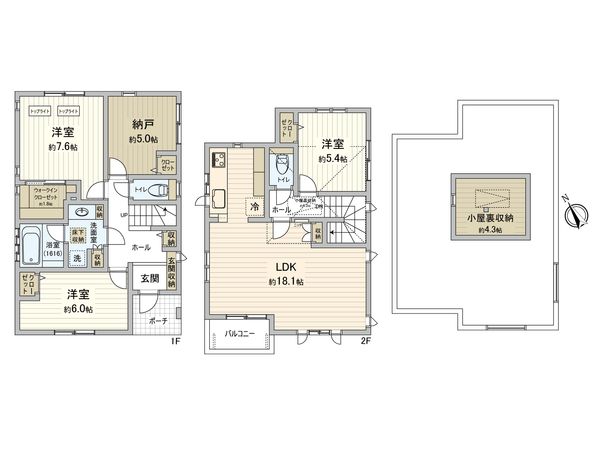 杉並区上荻2丁目 戸建 間取図(平面図) 杉並区上荻2丁目 戸建 間取図(平面図)