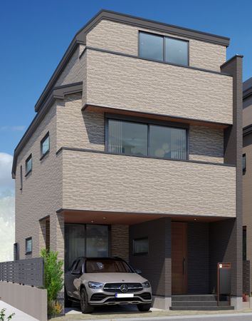 杉並区成田東5丁目 新築戸建 A号棟 外観パース図 杉並区成田東5丁目 新築戸建 A号棟 外観パース図