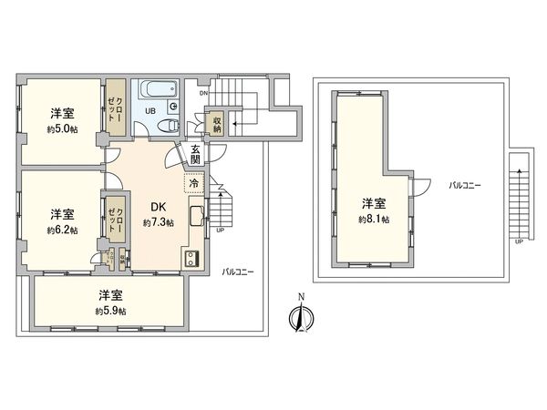 グリーンハイツ中野 間取図(平面図)