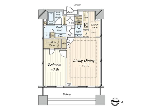 コンシェリア西新宿TOWER’S WEST 間取図(平面図)