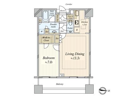 コンシェリア西新宿TOWER’S WEST 間取図(平面図)