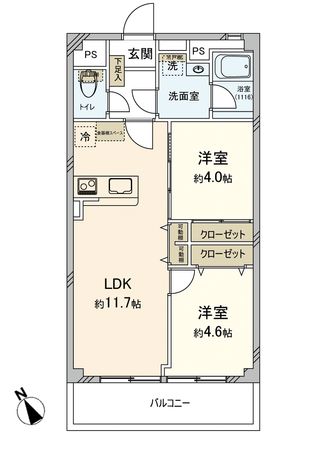 ライオンズマンション西荻第2 間取図(平面図) ライオンズマンション西荻第2 間取図(平面図)