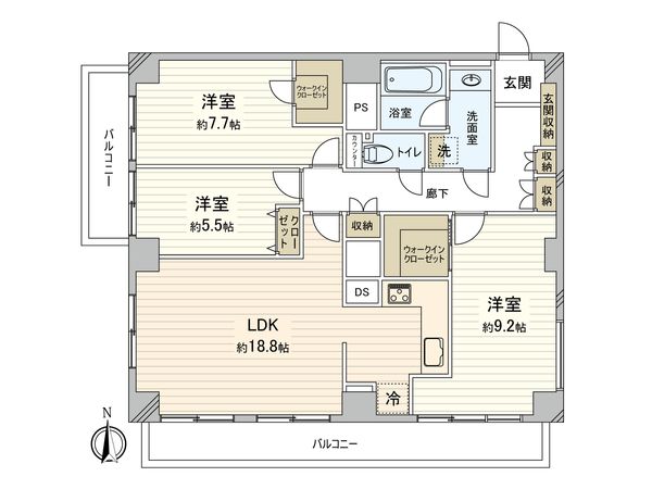 西荻台マンション 間取図(平面図) 西荻台マンション 間取図(平面図)