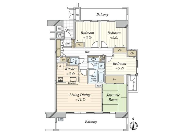 日神パレステージ町屋 間取図(平面図) 間取図(平面図)