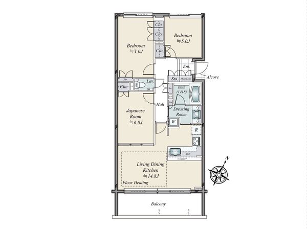 グラン・ブルー鷺ノ宮 間取図(平面図) グラン・ブルー鷺ノ宮 間取図(平面図)