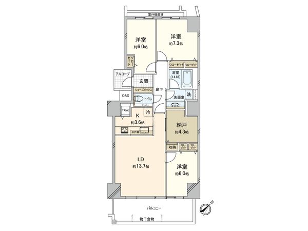 ダイアパレス飛鳥山 間取図(平面図) ダイアパレス飛鳥山 間取図(平面図)